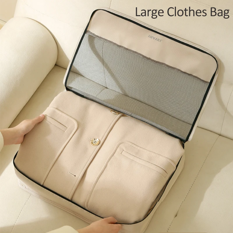 Set 3 Buah Tas Penyimpanan Pakaian Travel Tahan Air Kubus Kemasan Jaring Terlihat Koper Travel Kantong Organizer Bagasi