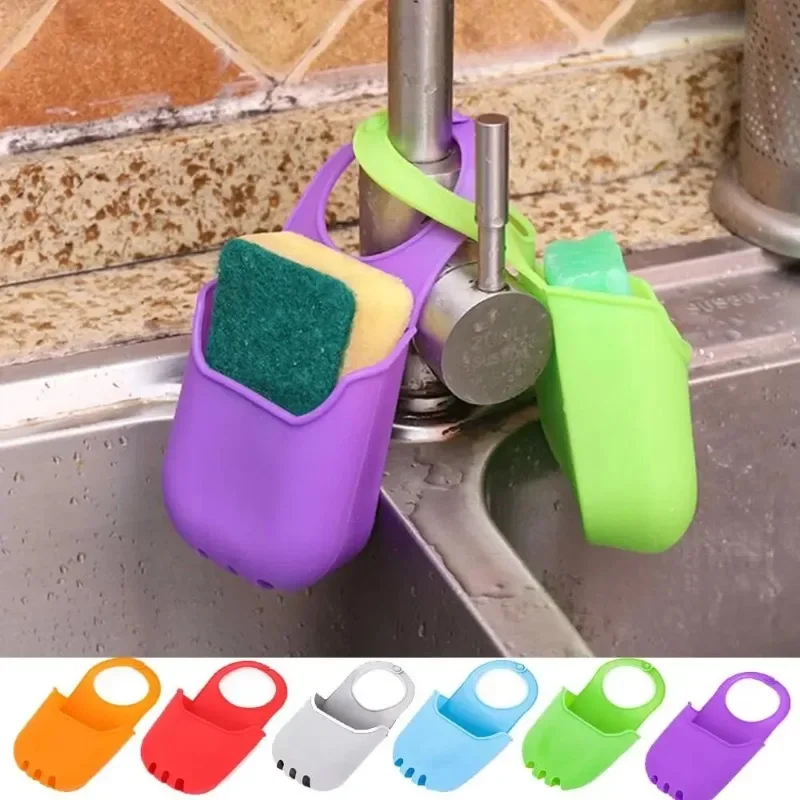 1 Pcs Soap Sponge Drain Rack Sink Shelf Dish Drainer Portable Hanging Drain Basket Kitchen Gadget Kitchen Organizer Accessories