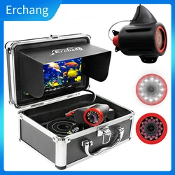 Erchang 7 Inch Underwater Fishing Camera 15M Infrared 24PCS Lights Waterproof Fish Finder Camera For Winter Ice Fishing