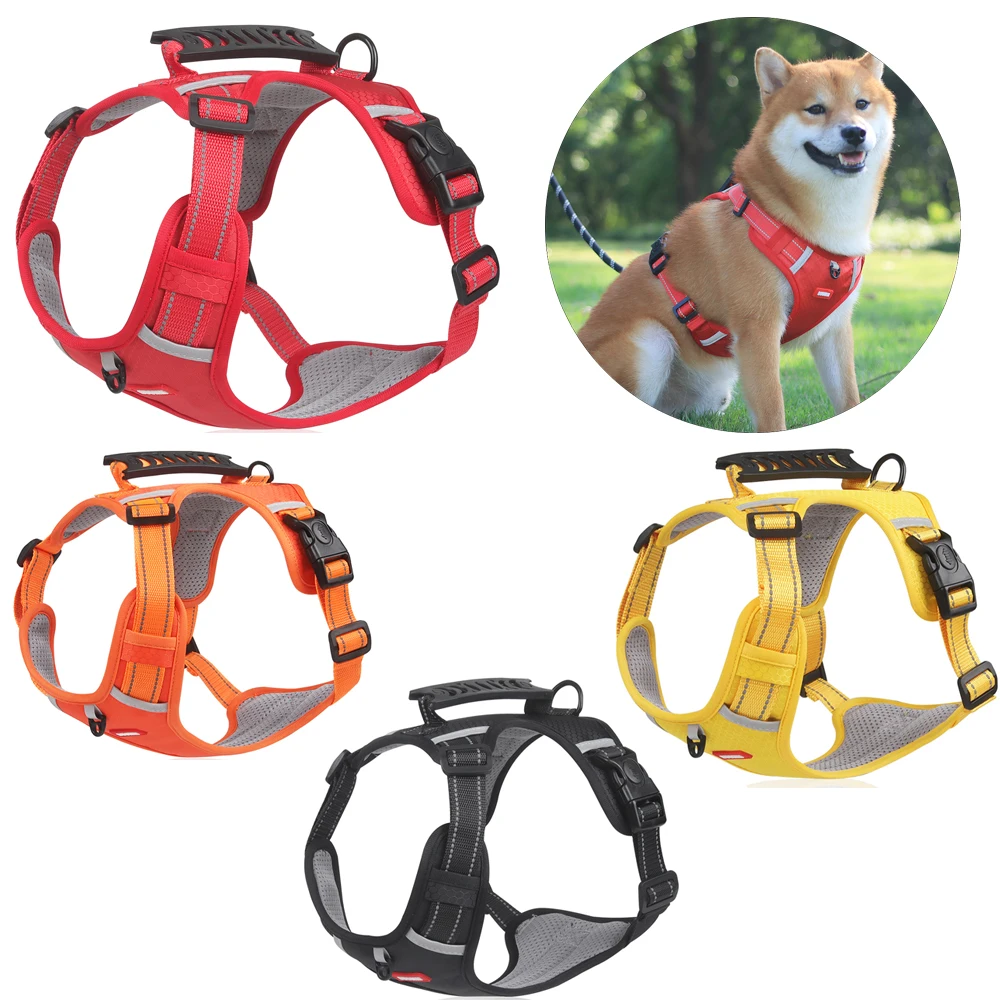 Reflective Dog Harness For Small Medium Dogs Cats No Pull Puppy Breathable Mesh Adjustable Harnesses Chihuahua Pug Pet Supplies