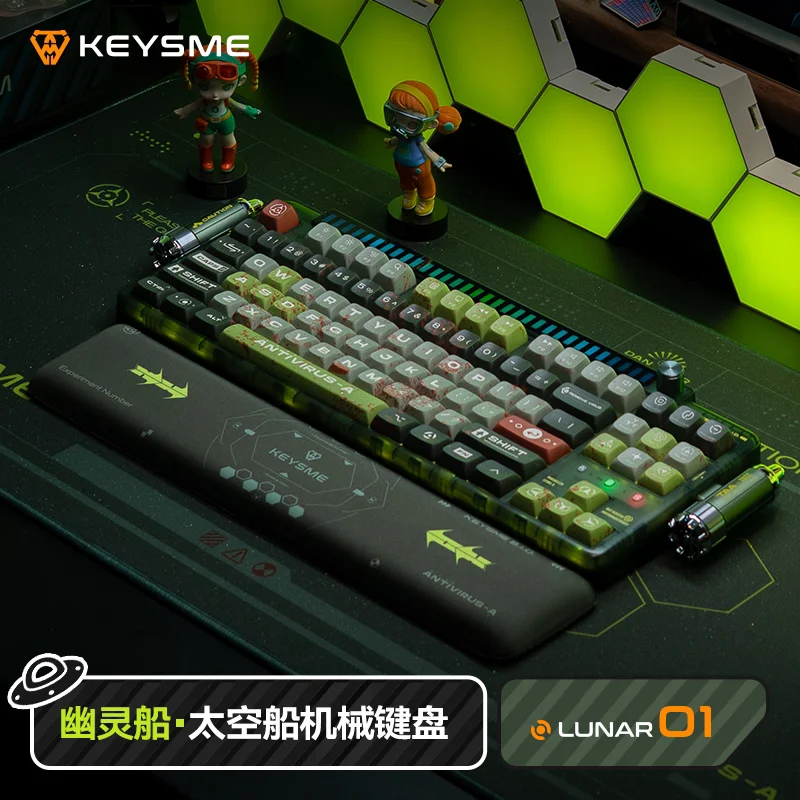 Custom KeysMe Ghost Ship Theme Custom Keyboard, Wireless BT Tri-Mode 87 Keys, E-Sports Low Latency, Mechanical Switches