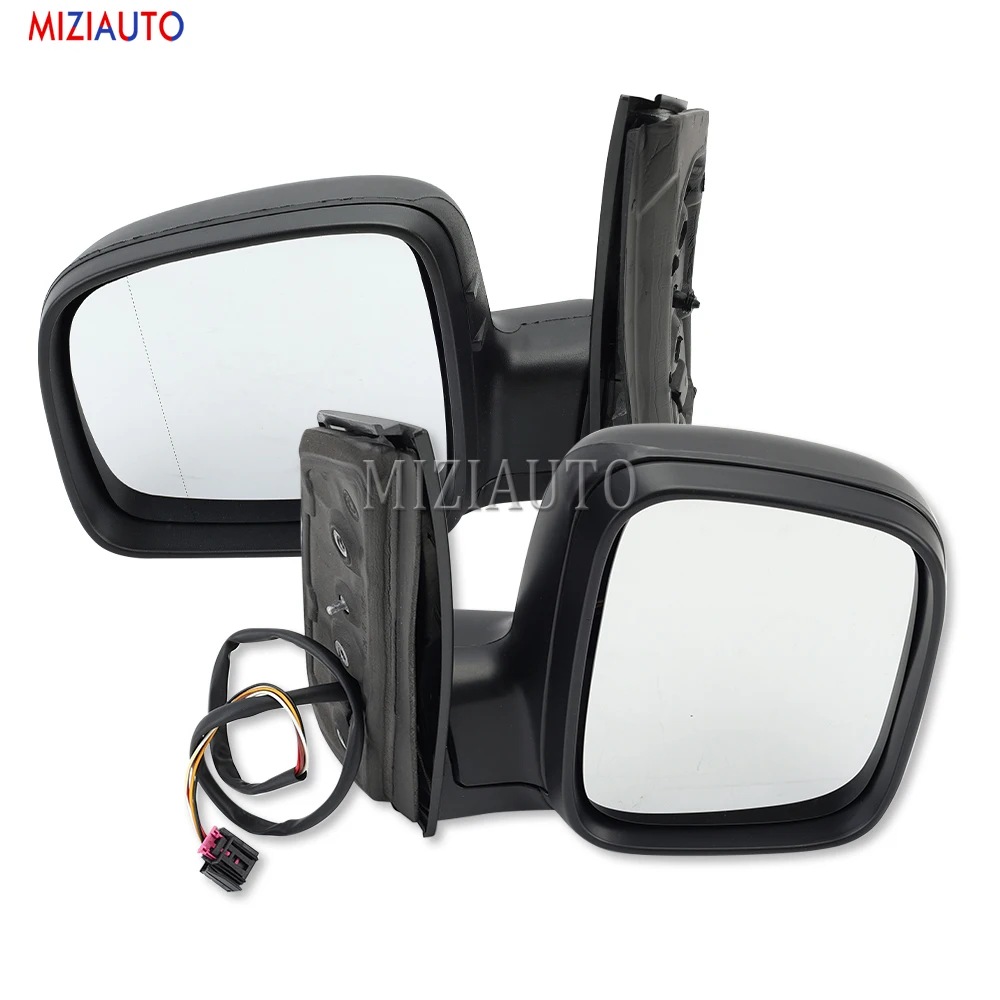 5 Wires Side Door Mirror Assembly For Volkswagen Caddy MK3 2C 2K 2004-2015 With Heated Bottom Black Wing Mirror Car Accessories