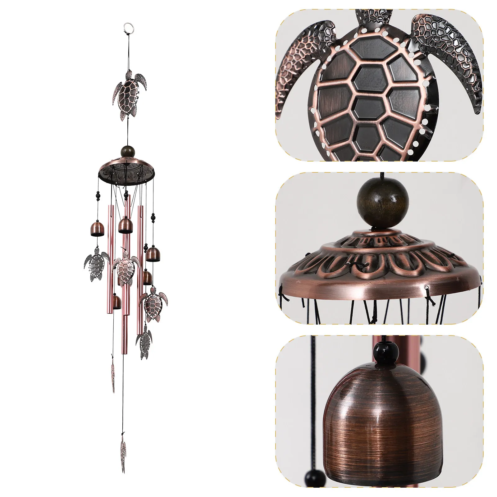Turtle Wind Chime Aluminum Iron Hanging Wind Bell for Garden Home Decor Outdoor Yard Staircase Door Window Scenic Area