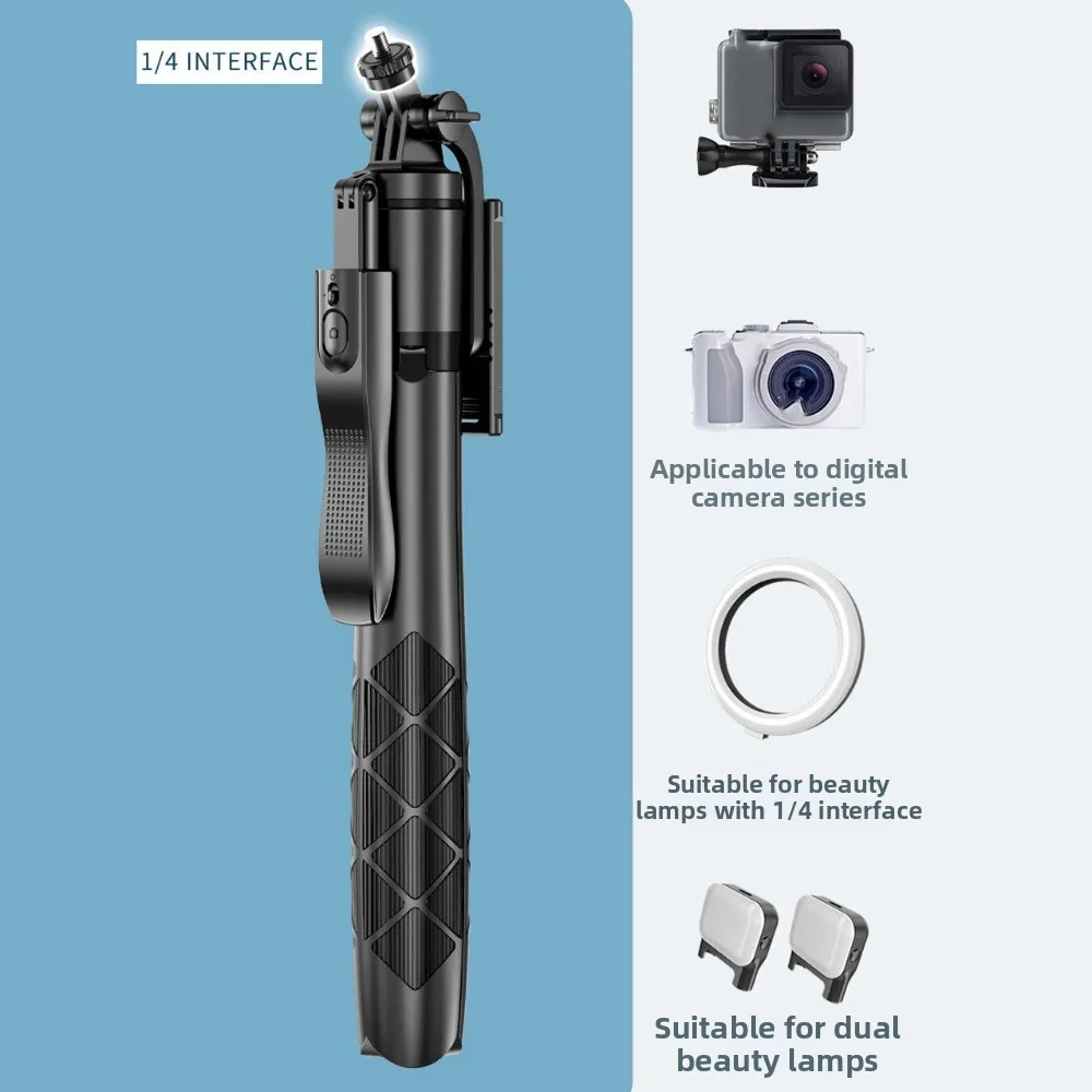 1.53m Telescopic Selfie Stick Adjustable Extension Pole Bluetooth Selfie Stick Lightweight Portable Handheld Selfie Stick Tripod