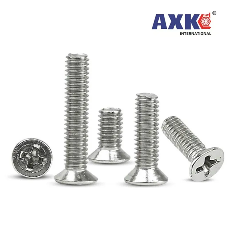 10pcs UNC 1/4-20 US Coarse Thread 304 A2-70 Stainless Steel Cross Recess Phillips Flat Countersunk Head Screw Bolt