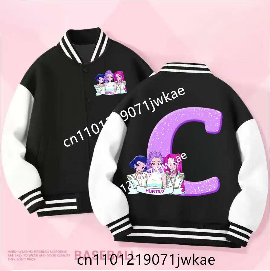 

Kpop Demon Hunter 26 Letter Baseball Uniform Kid Rumi Mira Zoey Jacket Children Spring Autumn Long Sleeves Coat Girl Clothe Gift