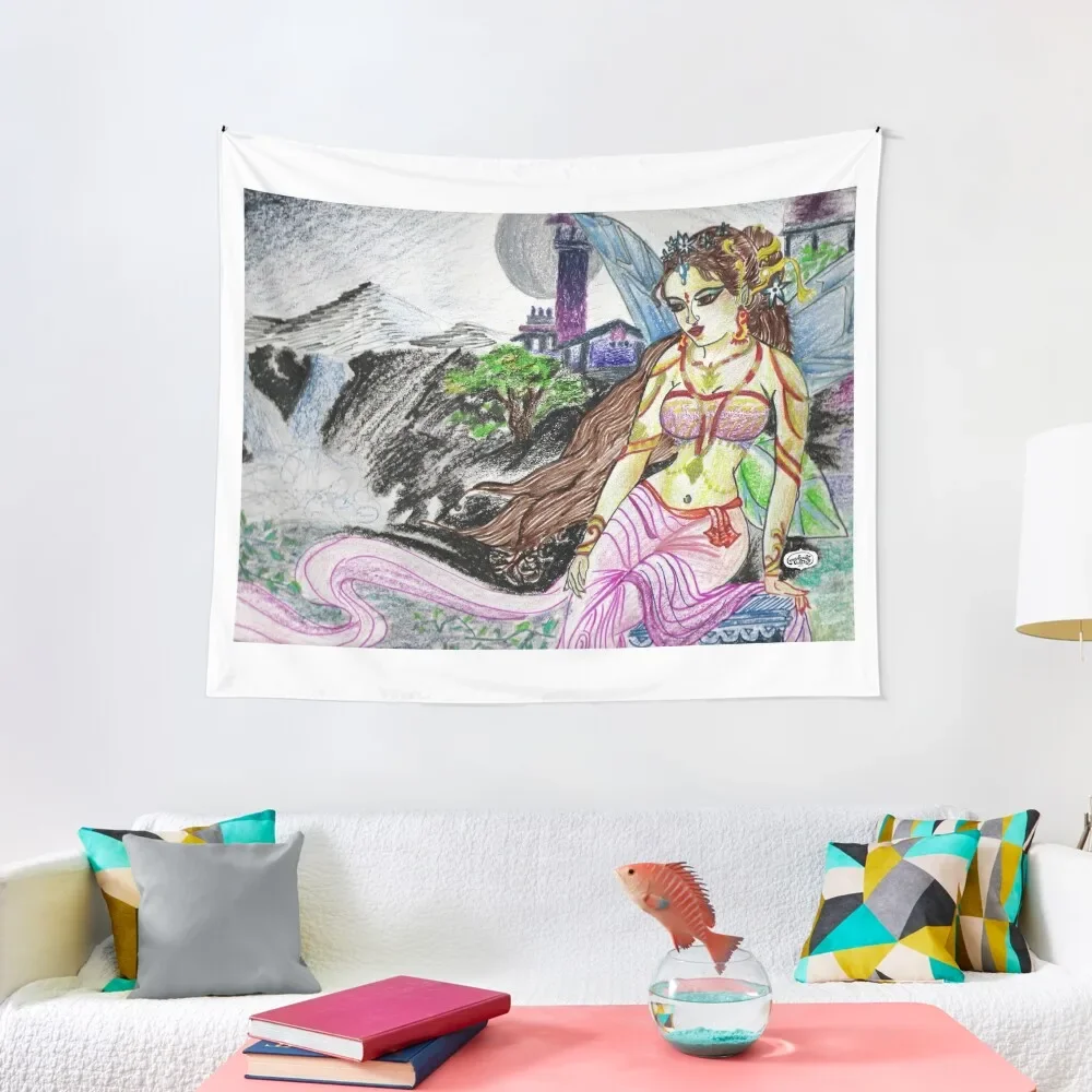 Fairycore - Fairy Goddess - Fae - Fairie Fey Fantasy World Tapestry Aesthetic Room Decors Wall Decorations Tapestry