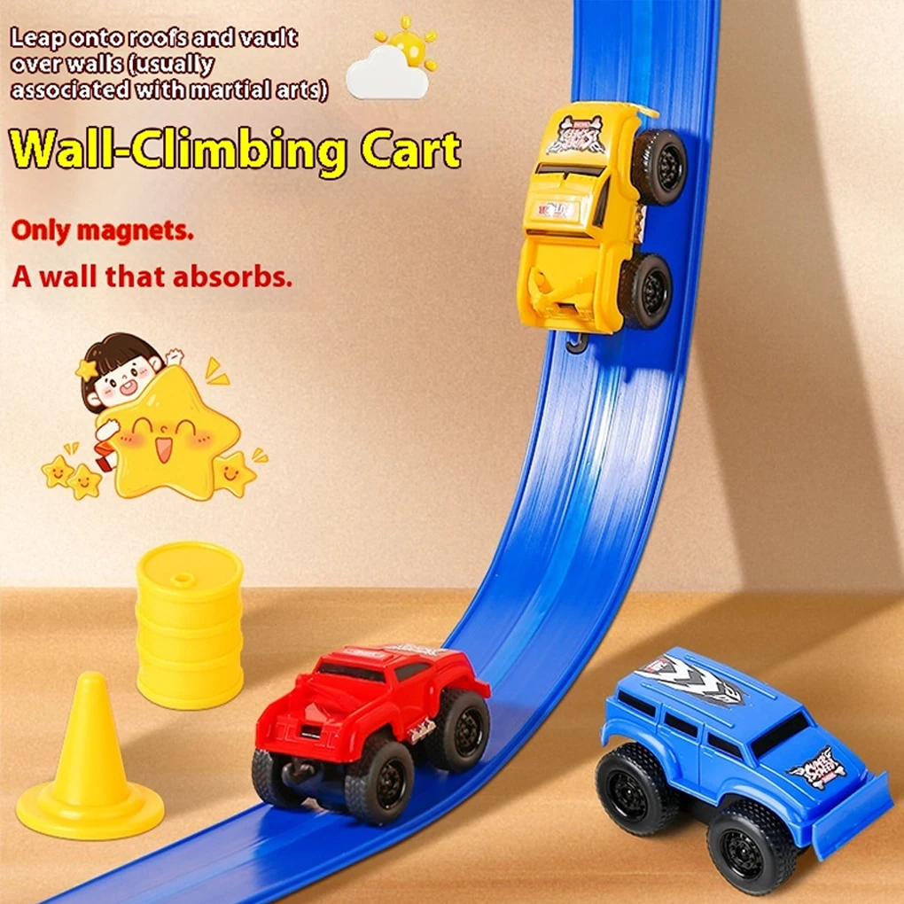 เลื่อนรถไฟของเล่น Emboadlie Magnetic Levitation Anti-Track รถการศึกษา Anti-Gravitys Inertial Wall ปีนเขายานพาหนะ