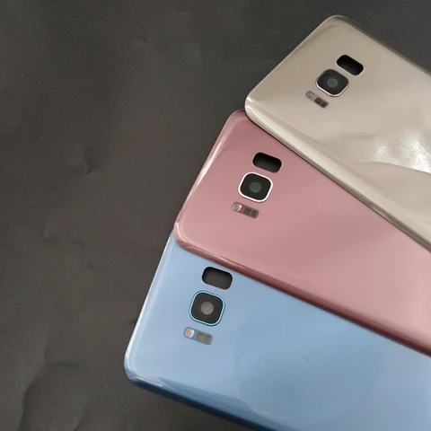 Задняя крышка для Samsung S8 G950 крышка аккумулятора задняя крышка корпуса Запасные части для Galaxy S8Plus S8 + G955 и объектива камеры