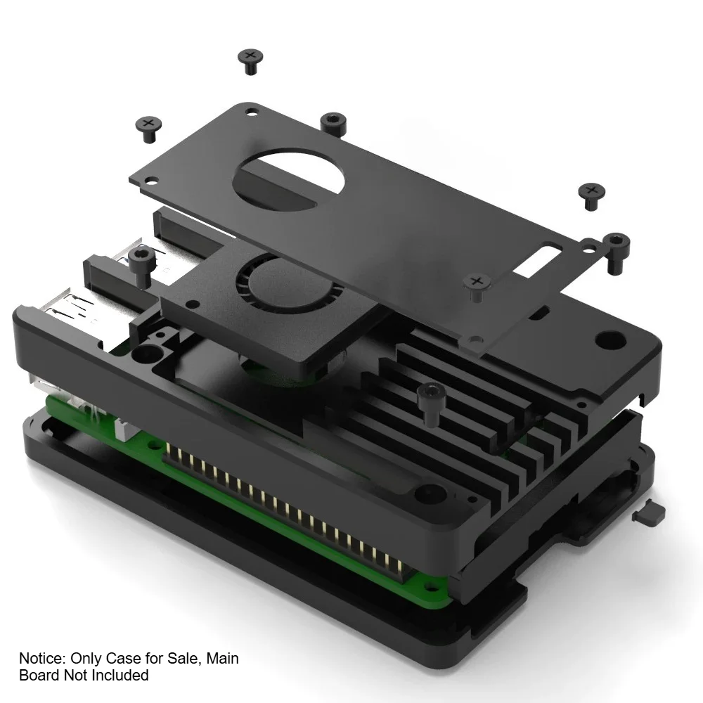 Ultra-Thin CNC Aluminum Alloy Case for Raspberry Pi 5 – Passive Cooling Metal Shell with Full Port Access