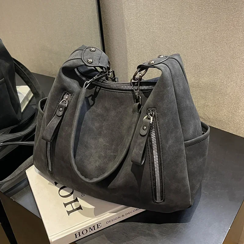 Bolso cruzado para mujer, bolso de hombro cruzado oblicuo de diseñador de lujo, bolsos de gran capacidad, Hobos de cuero PU mate Retro