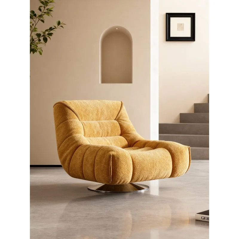 Italian minimalist sofa rotatable antique single sofa in the living room simple leisure chair