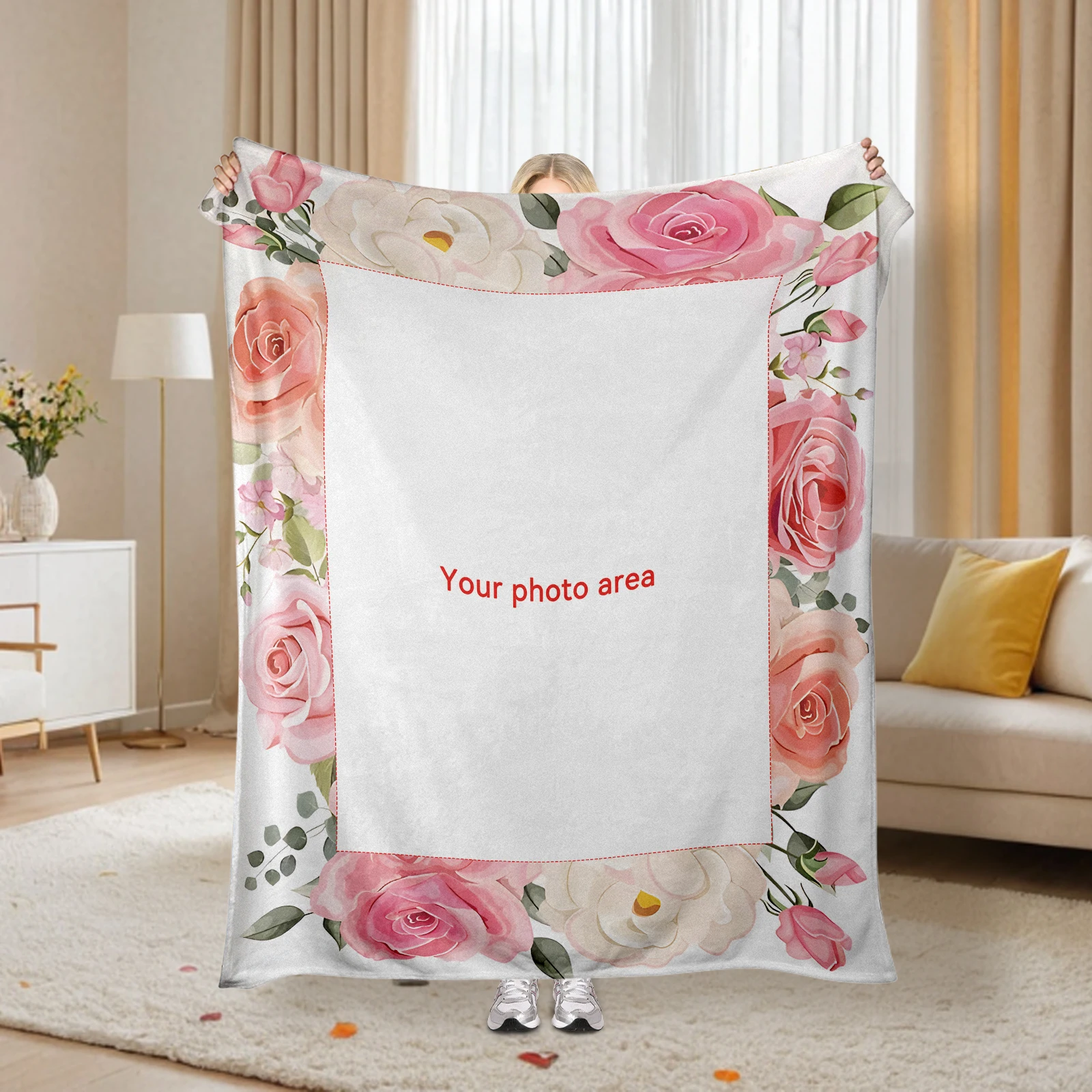 Custom Blanket with Photos Personalized Picture Flannel Throw Blankets Design Your Own Creative Gifts For Home and Decoration