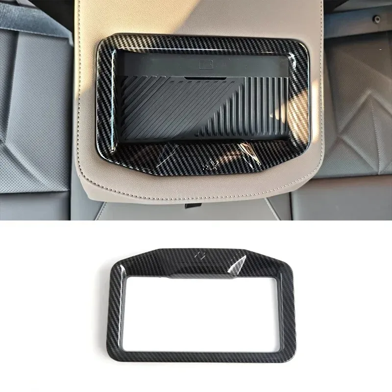 For BMW X3 G45 2025-2026 ABS Carbon Fiber Car Rear Cup Holder Panel Frame Cover Trim Interior Car Accessories