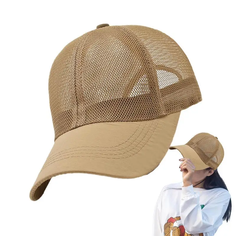 Mesh Baseball Cap Breathable Mesh Baseball Hat Adjustable Sunscreen Hat Casual Beach Hat For Travel Cycling Fishing