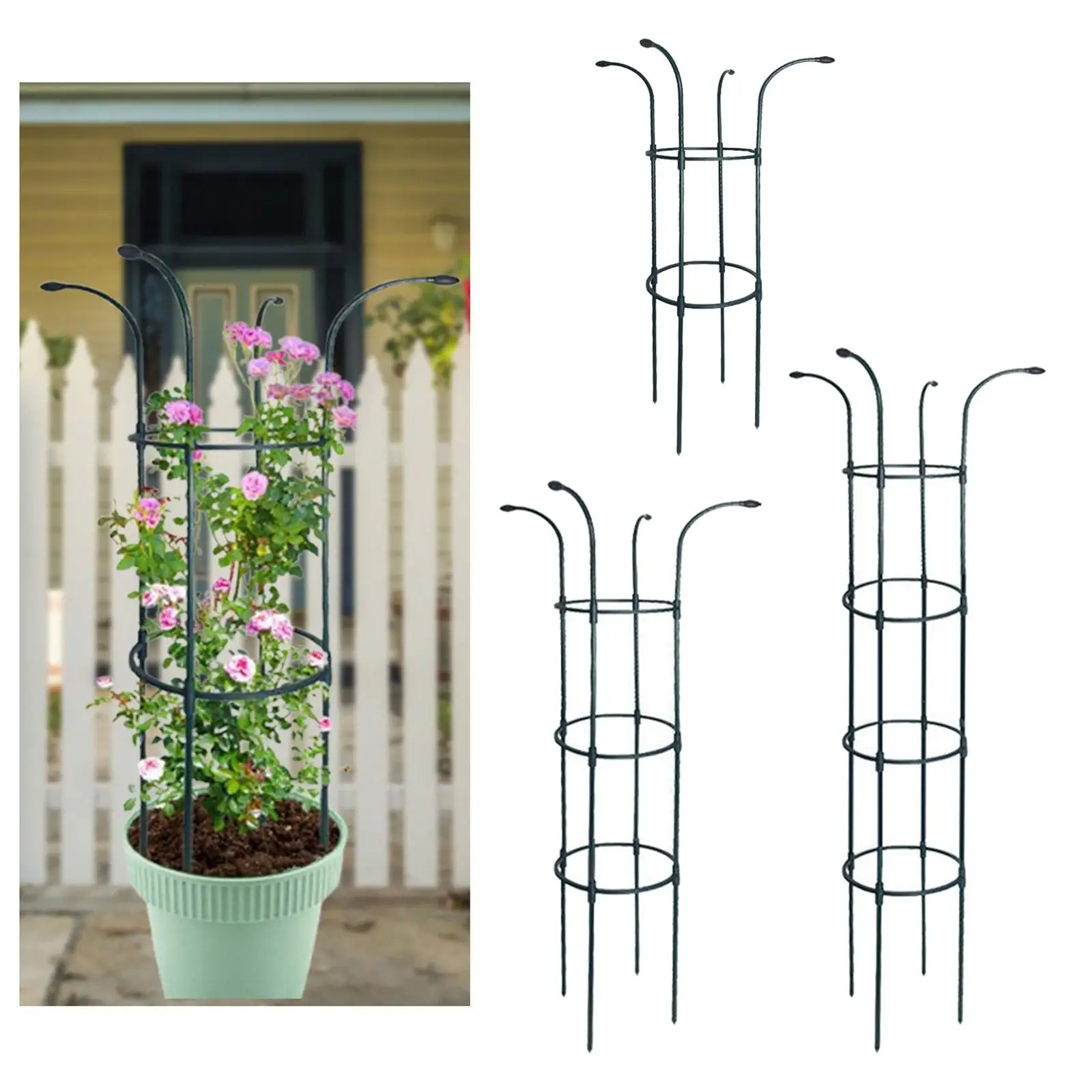 Metal Garden Trellis Climbing Plants Frame Portable Sturdy Vertical Flower Stand for Vines Patio Roses Clematis Peony