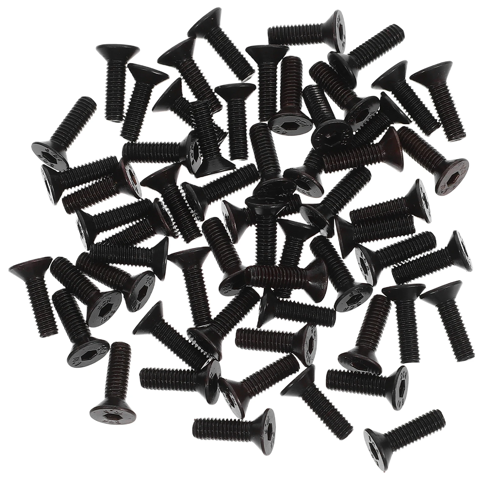 

50pcs Hexagon Socket Head Screws Q235 Carbon Steel Countersunk Bolts Round Nut Self tapping Furniture Machine screws Set