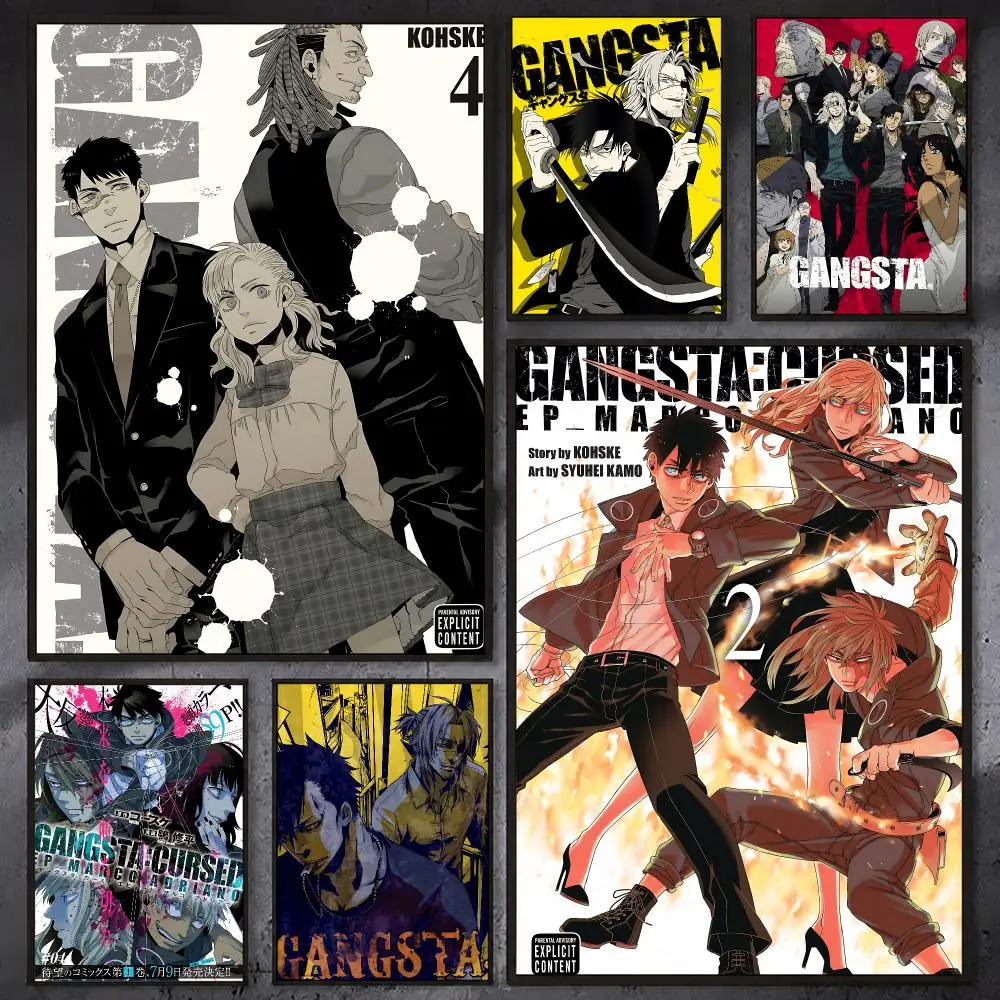 G-GANGSTA Anime Japan Poster Waterproof Sticky Wall Art Print For Bedroom Living Room Hallway Bar Home Decor