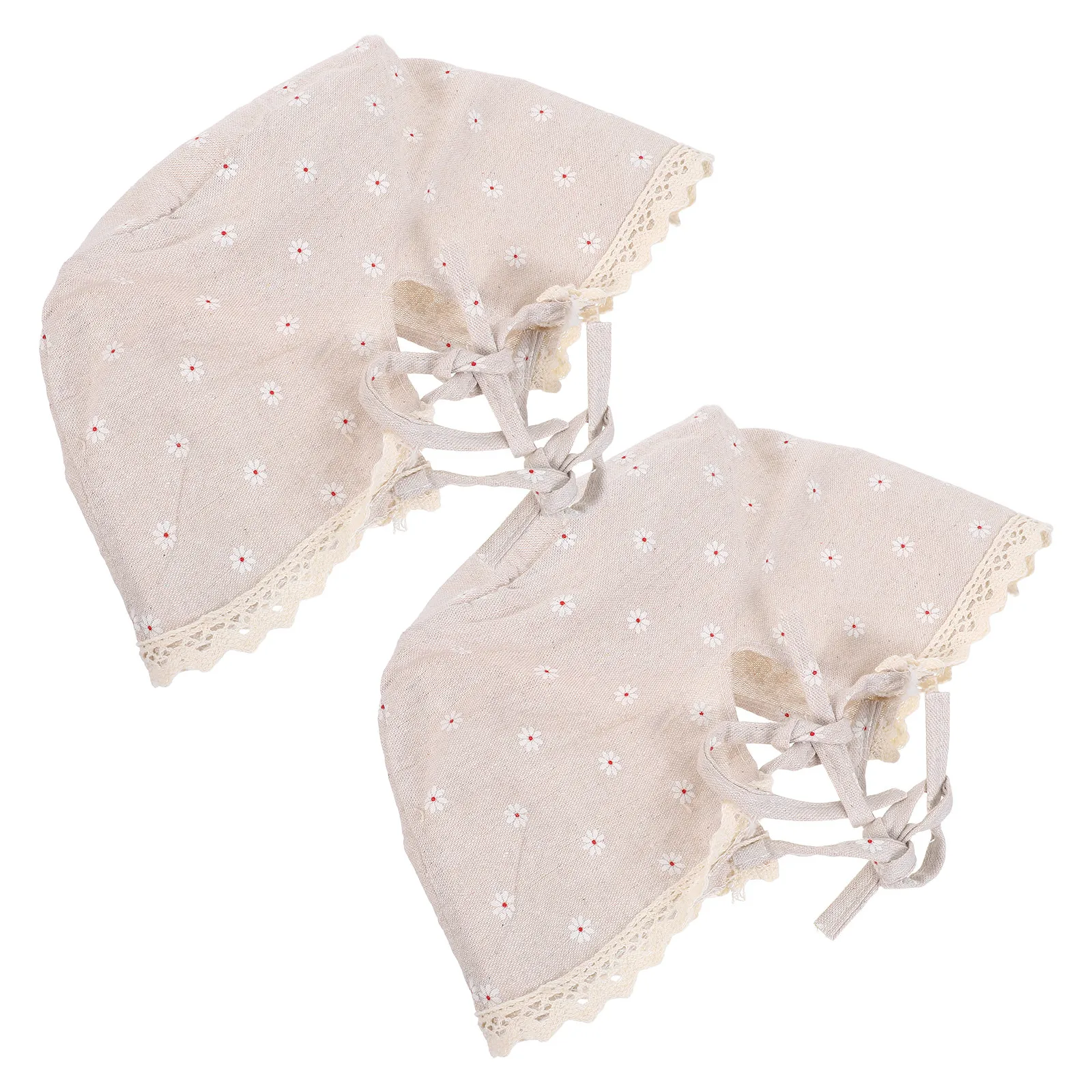 2Pcs Washable Daisy Pattern Fabric Basket Liners Decorative Cloth Insert for Rattan Picnic Wicker Bread Farmhouse Basket Liners