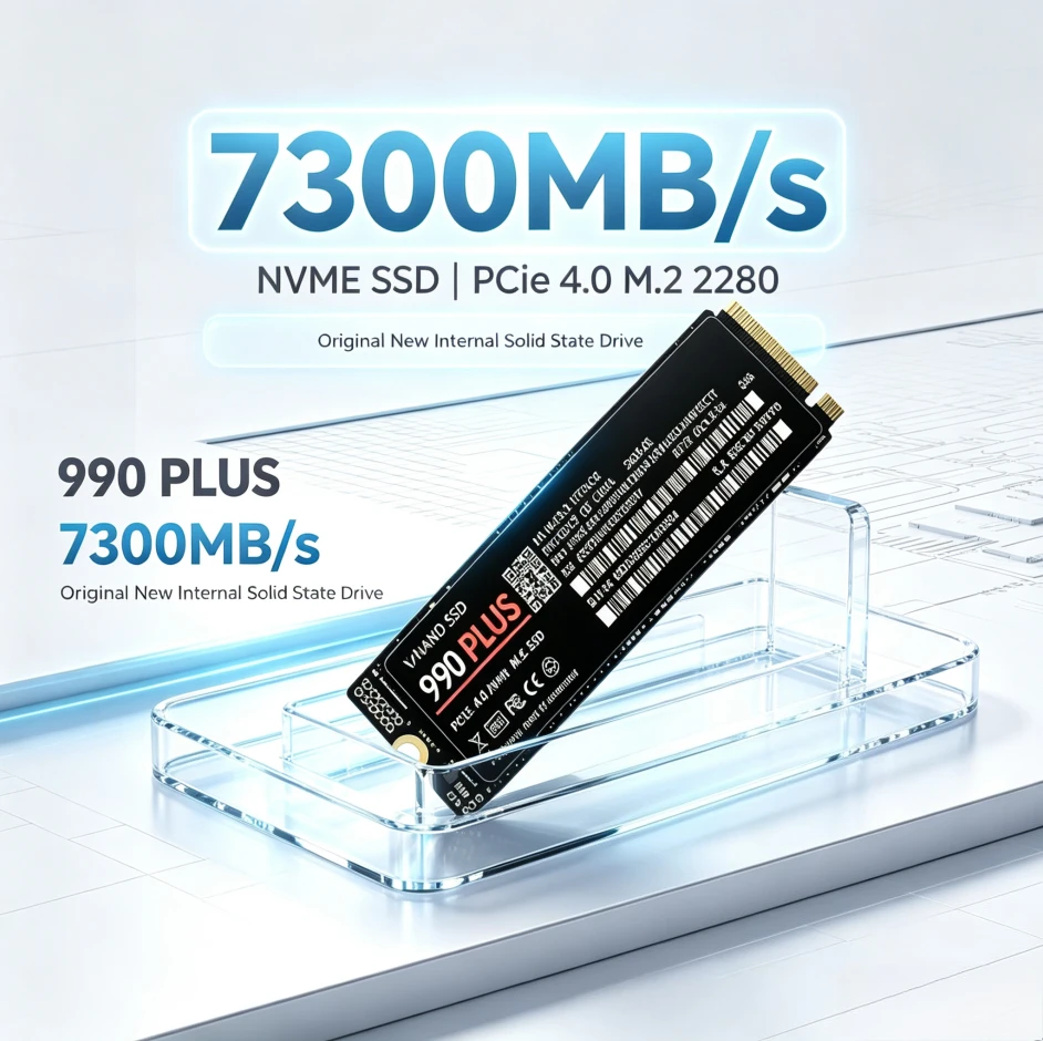 [Brand+] Genuine 990 Plus M.2 NVMe SATA SSD 500GB 1TB 2TB 4TB Ultra High Speed Internal Solid State Drive for Laptop Desktop PC