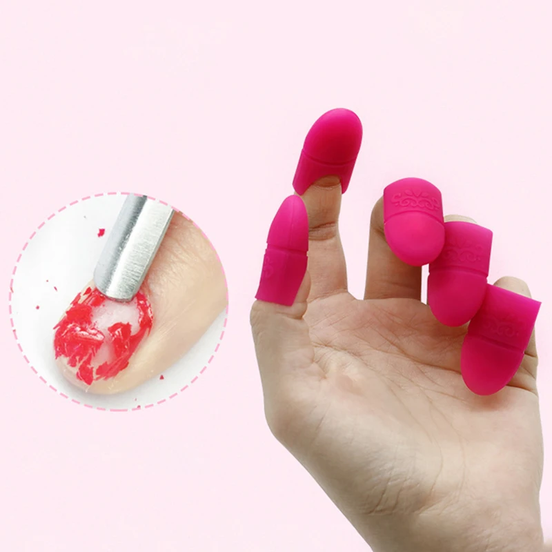 Wysokiej jakości silikonowe nakładki do zmywania żelu do paznokci, zestaw 5 sztuk