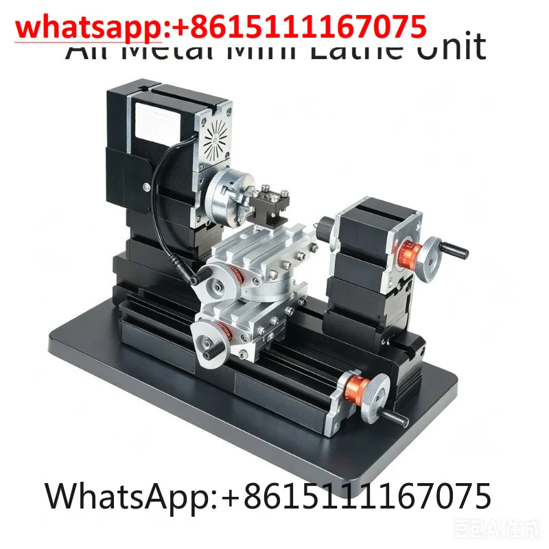 60W Mini Desktop Metal Lathe Student Teaching Lathe DIY Metal Model Processing Machine