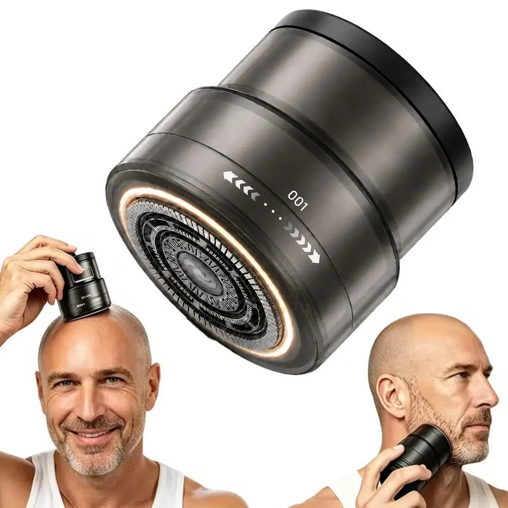 Bald Head Electric Shaver For Men Rotary Razor Dual Speed LED Display Washable Portable Cordless Head Shaving Machine