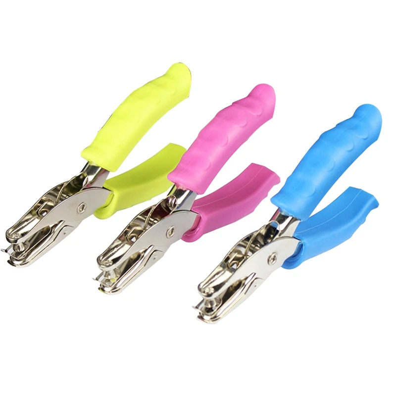 3 Piece Handle Puncher 1/4 Inch Of Hole Handheld Puncher For Office School Supplies,Can Be Used For Labels,Greeting Cards