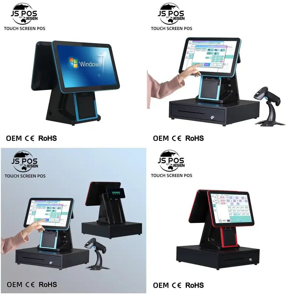 

POS-терминал для ресторанов и супермаркетов Windows 15, 15,6 дюйма, коммерческая POS-система «все в одном» с термопринтерами 58 мм и 80 мм