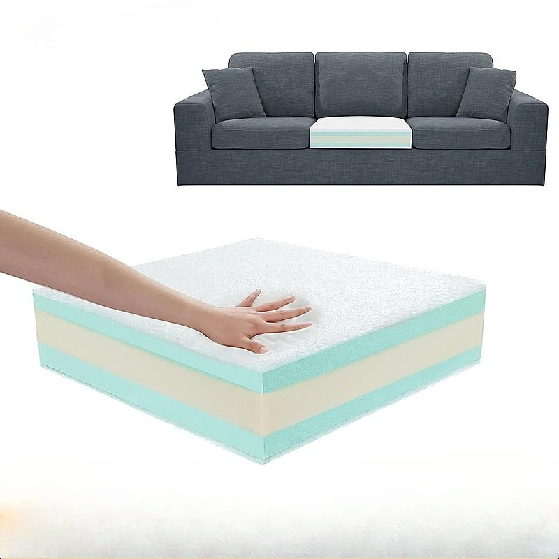High Density 5-Layer Blue Sofa Cushion Thick Support Mattress Slow Rebound Memory Foam Soft Seat Pad
