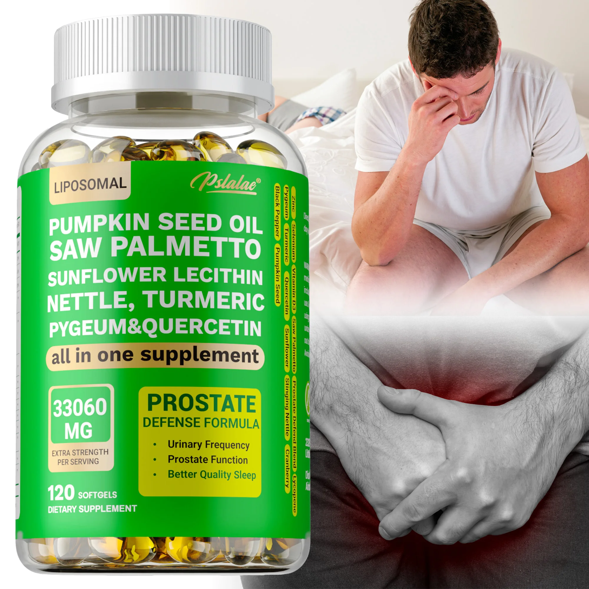 

Prostate Support Supplement - Improve Sleep,Promote Hair Growth,Promotes Urinary,Prostate Health, Benefits Men's Health - Vegan