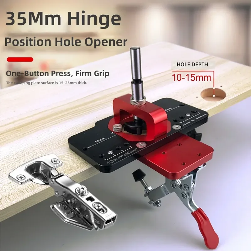 35mm Hinge Hole Opener Woodworking Cabinet Door Panel Hinge Punching Positioner Drilling Installation Aids Tool