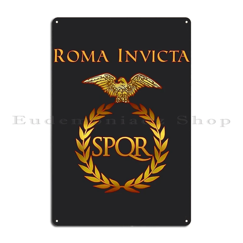 Spqr روما إنفيكتا الإمبراطورية المعادن تسجيل اللوحة تصاميم سينما جدار ديكور جدار جدارية Spqr روما تين تسجيل ملصق #3