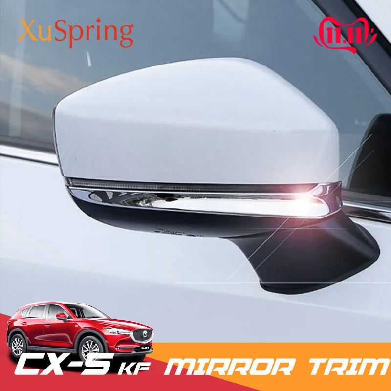 Car Rear View Mirror Protective Trim Strips Cover Stickers Garnish For Mazda CX-5 CX5 2017 2018 2019 2020 2021 2022 2023 2024 KF