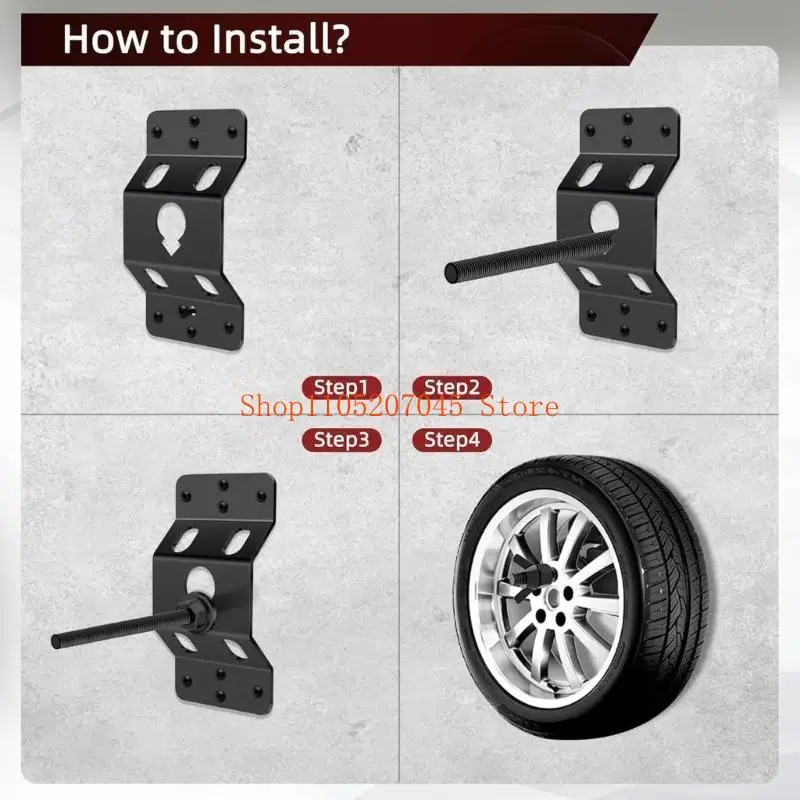 

37cd Модернизация закрытого прицепа Настенный кронштейн запасного колеса Прочная стальная конструкция Широкая фиксированная для