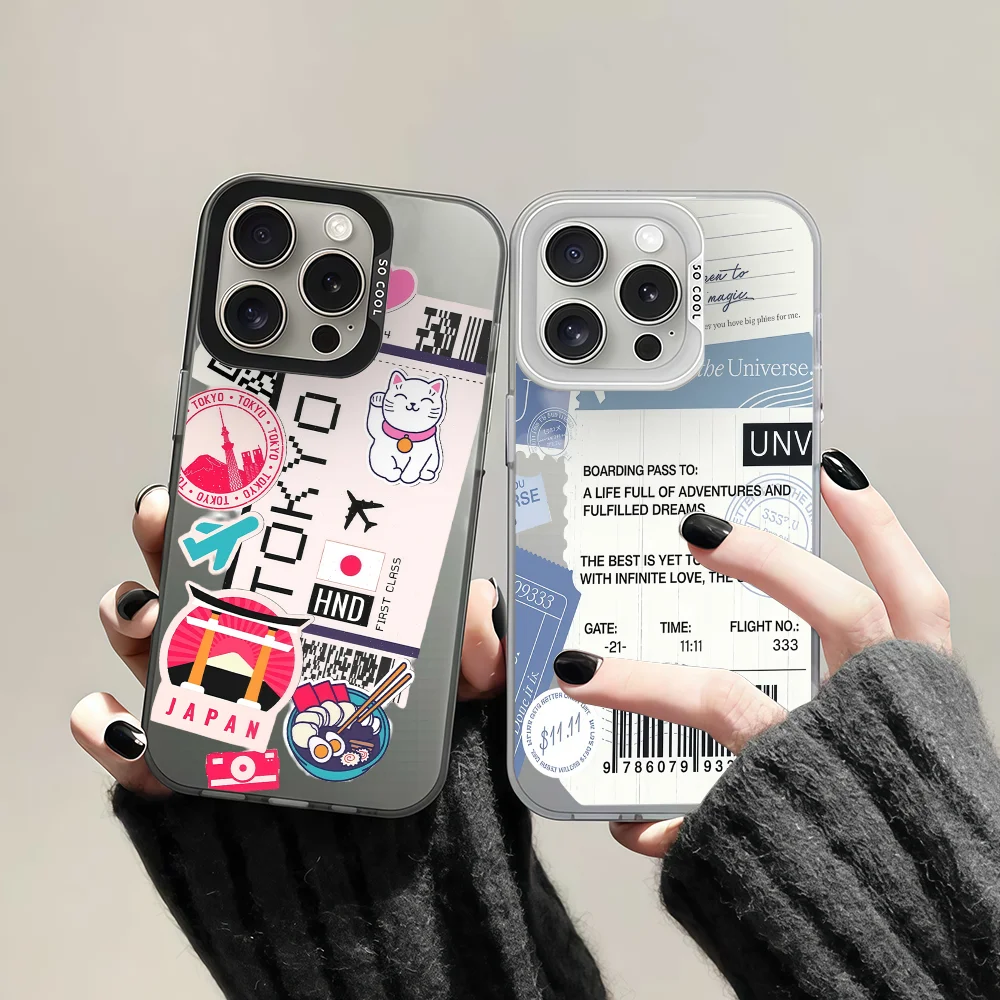 

Boarding Pass Phone Case For IPhone 12 11 13 14 15 16 17Max Pro Plus Mini Protective IMD Color Cover