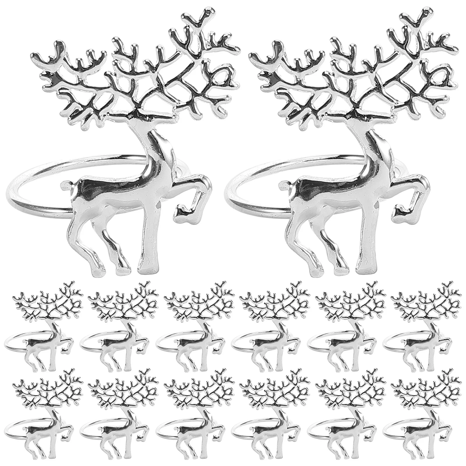 

15Pcs Christmas Napkin Rings Metal Xmas Holders Party Supplies Dinner Table Decorations Gifts Napkin Rings Xmas Serviette Buckle