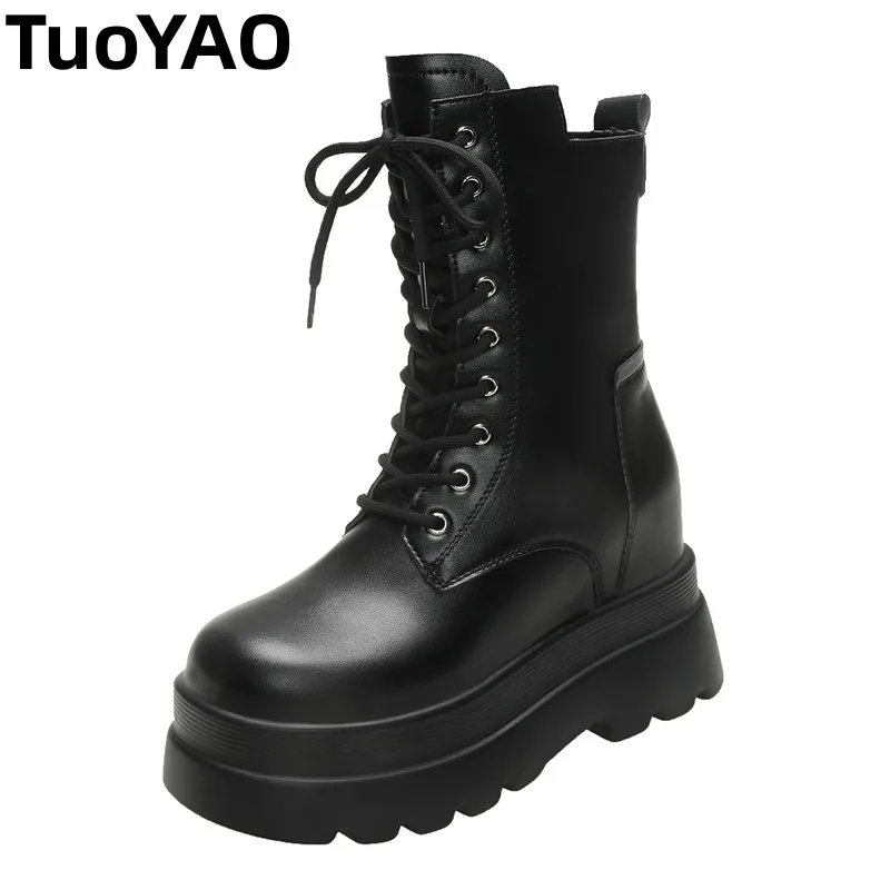 

Новые женские весенние ботильоны из микрофибры на высоком каблуке 9 см, зимняя модная осенняя плюшевая модная обувь на толстой подошве