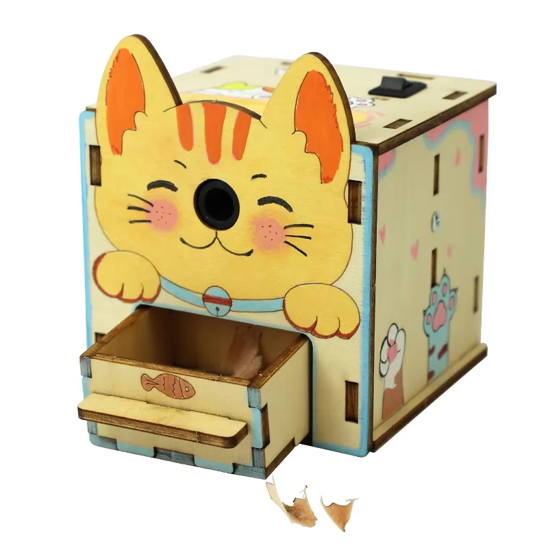 لتقوم بها بنفسك مبراة أقلام كهربائية أطقم منمذجة تكنولوجيا العلوم تجربة أداة تعليمية خشبية ألعاب ألغاز لعبة للأطفال #5