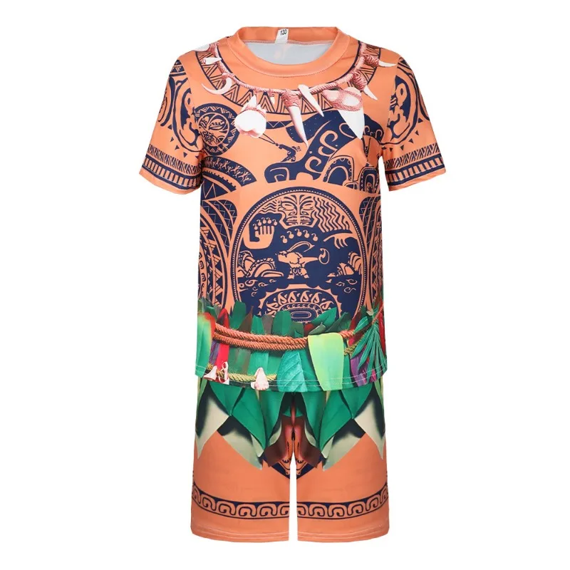 애니메이션 모아나 코스프레 코스튬, 폴리네시아 마후이 코스튬 점프수트, 만화 의상, 어린이 무대 공연 선물, 할로윈 파티