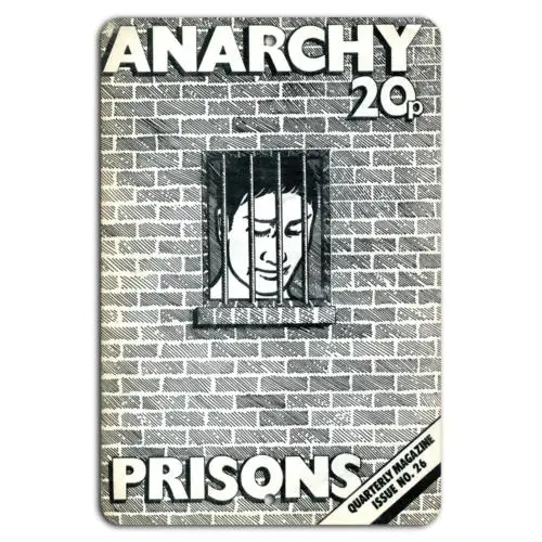 Anarchy in Prisons: Bold Vintage Magazine Art Metal Sign