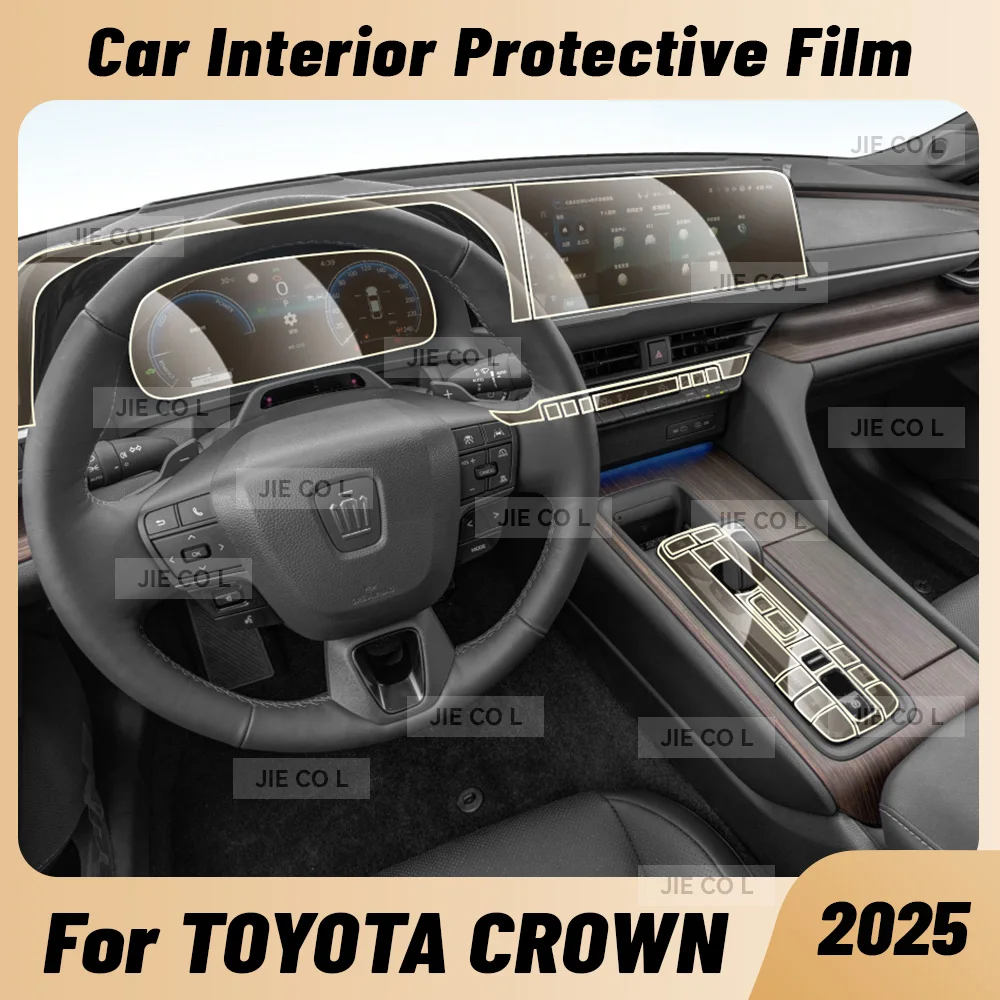 

Для TOYOTA CROWN 2025, устойчивая к царапинам салон автомобиля, центральная консоль, медиа-приборная панель, навигация, защитная пленка из ТПУ