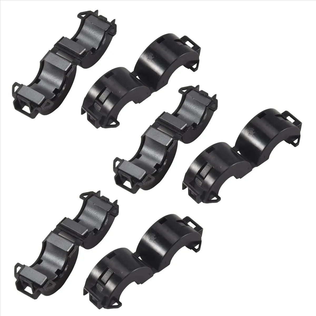 L77A 6 Pcs Black 15Mm Dia Cord Ferrite Core Noise Suppressor Filters