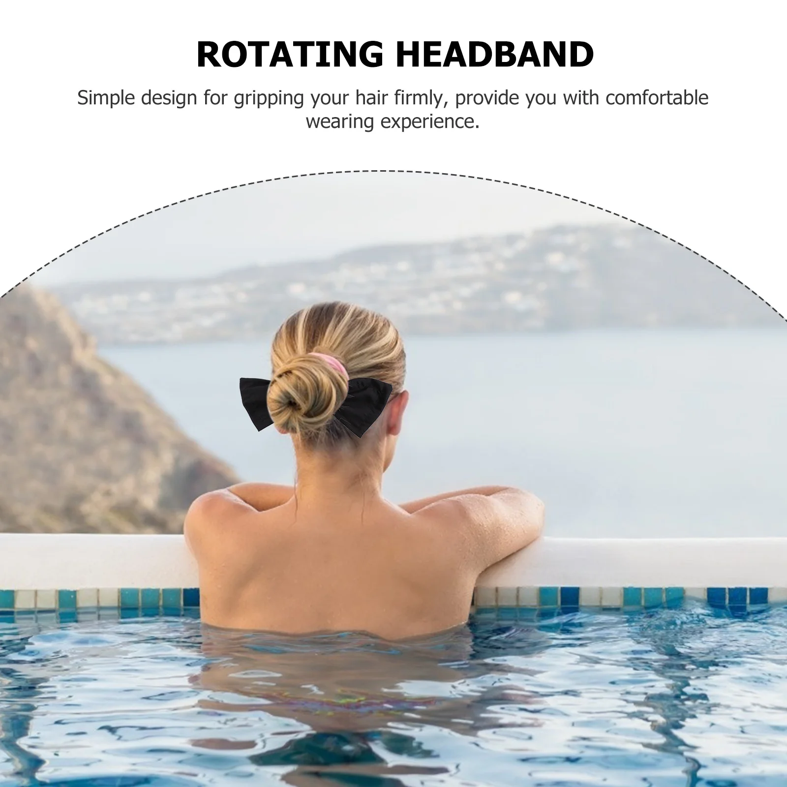 

2Pcs Elastic Twisting Bowknot Hairbands Rotating Hairband Haircut Holder Girl Hair Accessories Woman Headband Rotating Headband