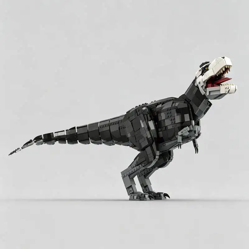 1700PCS Black Tyrannosaurus Rex Dinosaur Custom Building Blocks Model Realistic Animal Figure DIY Assembly Toy Gift Home Decor