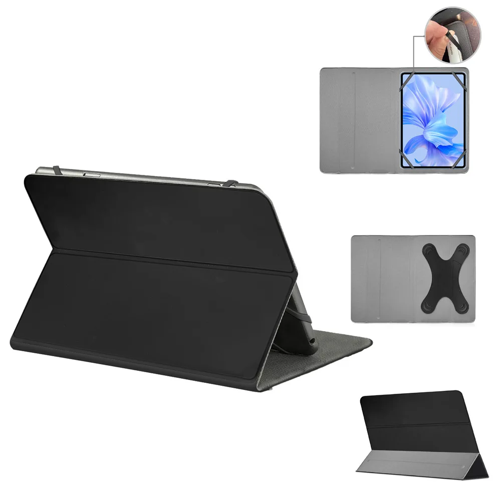 Case for 9.7-inch, 10-inch, 10.1-inch, 11-inch, 11.5-inch Tablet. Triple Fold, with Bracket, Universal Protective Leather Case.