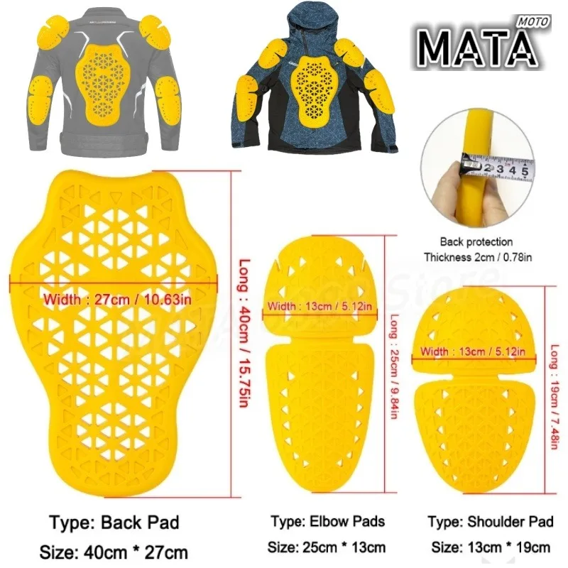 

Motorcycle Shoulder Elbow Back Protection Pad Racing Safety Insert Armor Back Protector Pad Equipment for Racing SKiing CE2