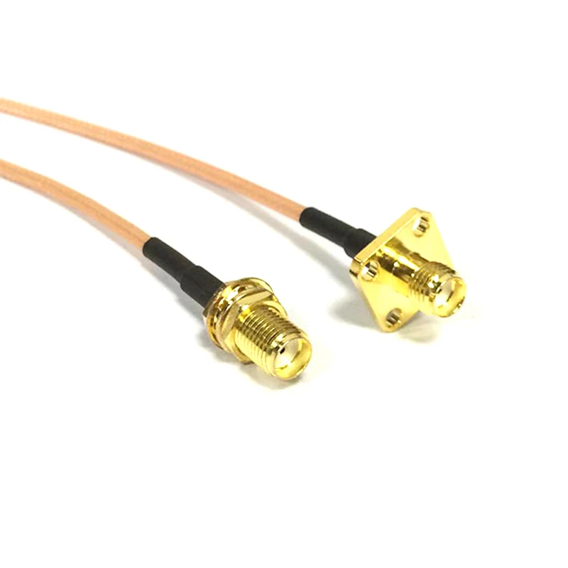 1pc New Modem Coaxial Cable SMA Female To SMA Jack 4-hole Panel Connector RG316 Pigtail 15CM/30CM/50CM Adapter for WIFI Antenna