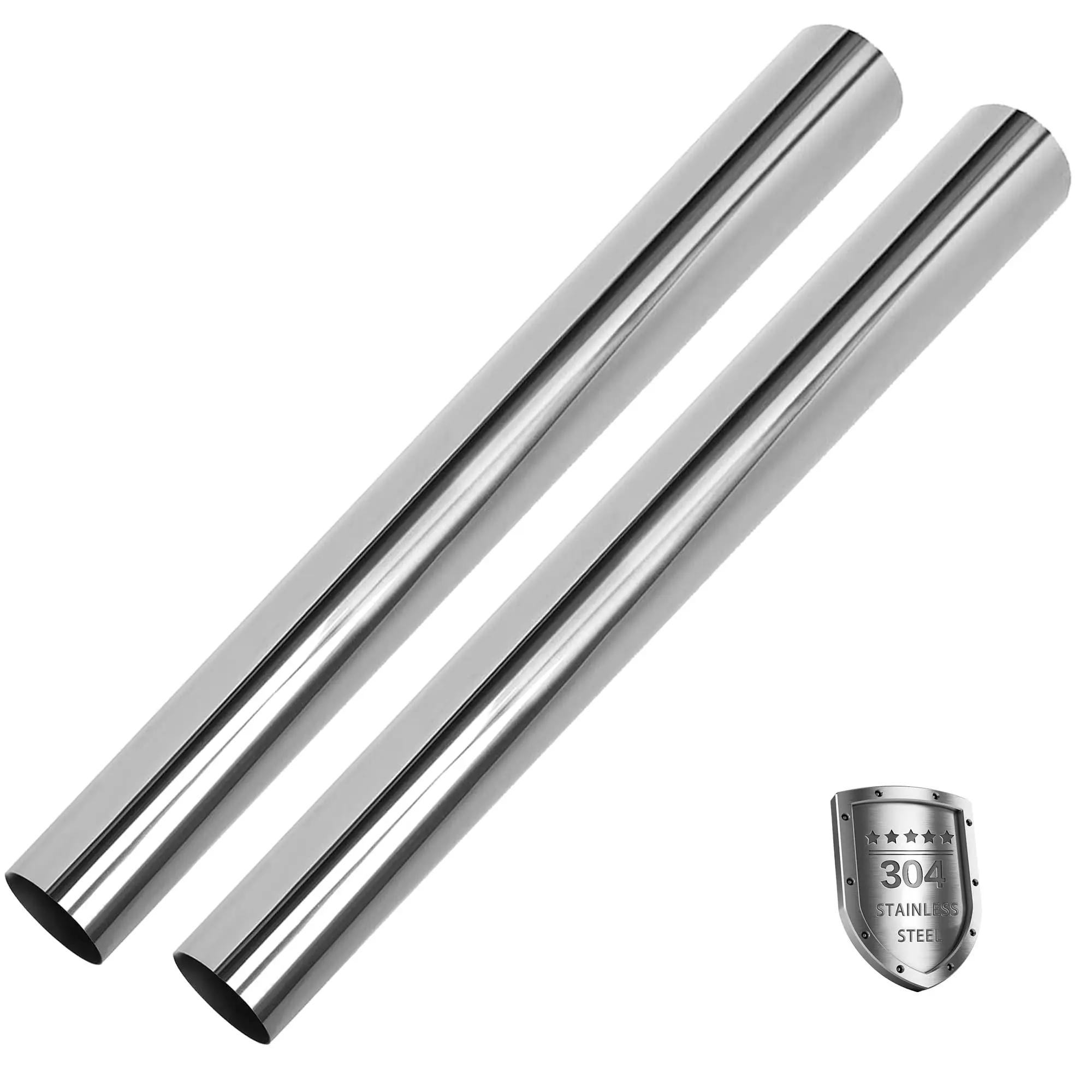

2pcs 4 Inch OD 304 Stainless Steel Straight Exhaust Tube 47.24 Inch Length Universal Automotive DIY Mandrel Bent
