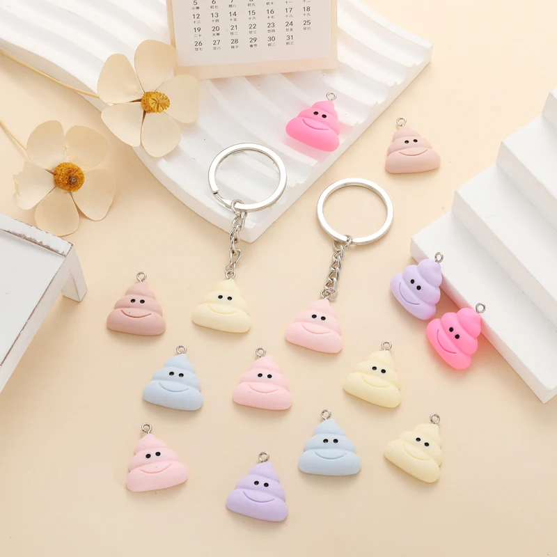 5pcs Sweet 6 colors Resin Pet Shit Poop Charms for Earring Necklace Pendants DIY Craft Jewelry Making Accessories 22*25mm W353